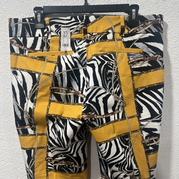 7TH AVENUE DESIGN STUDIO NYC Women's pants. Yellow with zebra print. Size 12 T - Picture 9 of 16